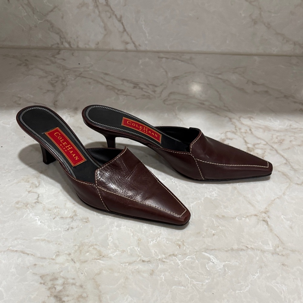 Cole Haan Women's Dark Brown Leather Mules - Picture 3 of 5